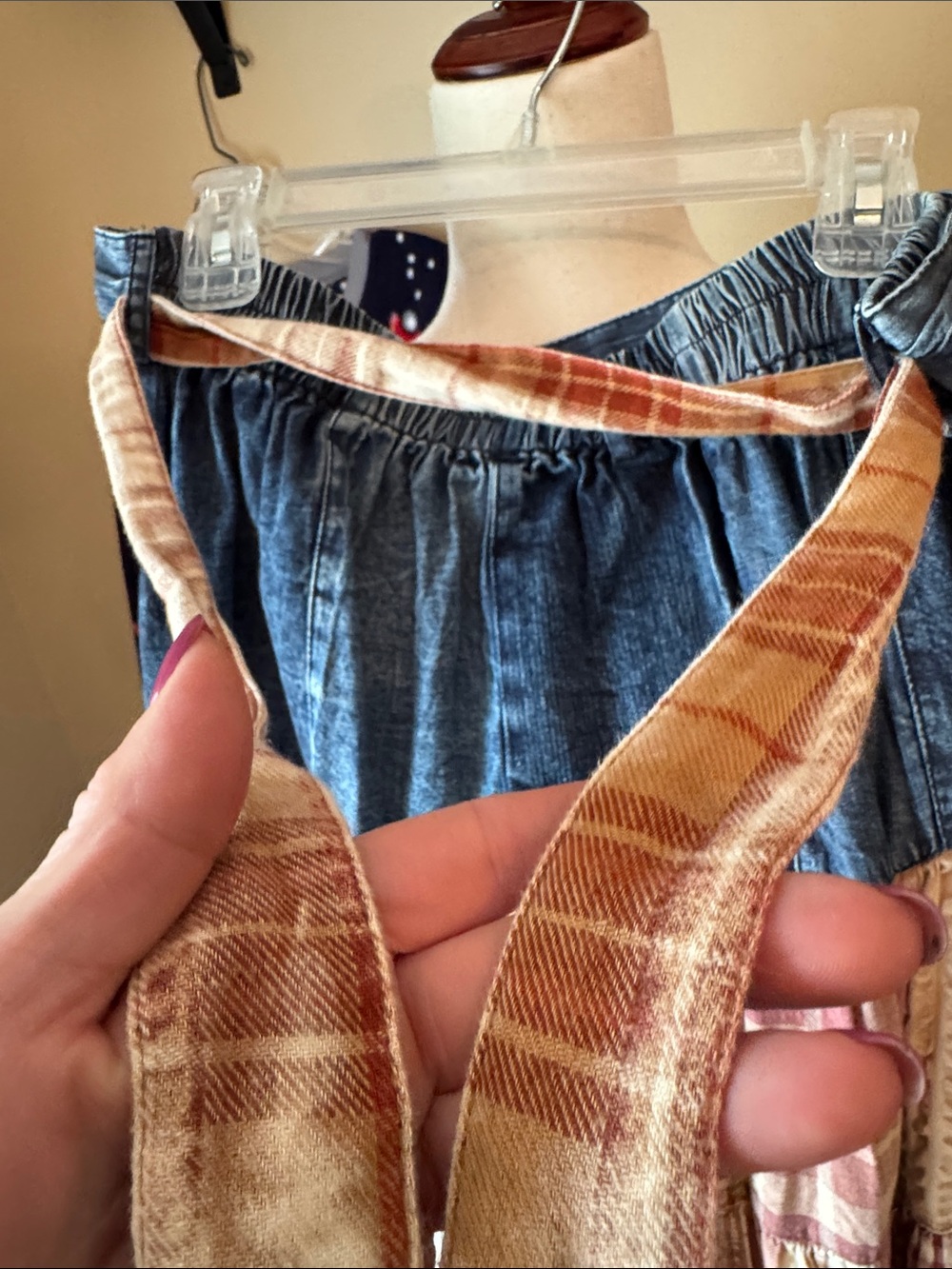 Bohemian Patchwork Denim BoHo skirt young threads - Picture 9 of 11